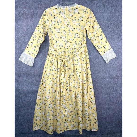 Scarlet Darkness Dress Floral Prairie Pioneer Cottagecore Modest Girls Sz 12-13Y - Picture 3 of 10